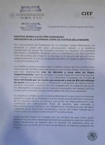 Carta que mando la Secretaría