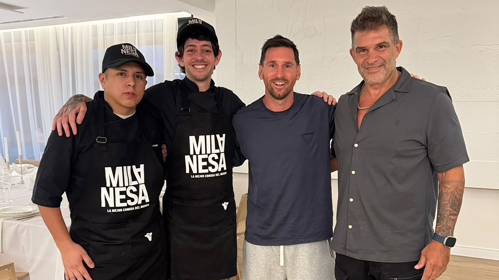 Messi con Federico Sala, fundador de la empresa