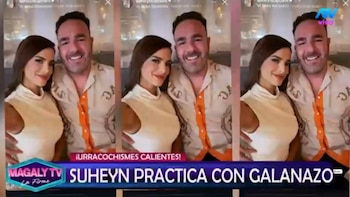 Suheyn Cipriani y Luis Felipe Zapata García posan en Miami antes de asistir al partido del Mundial 2026 entre Portugal y Colombia.