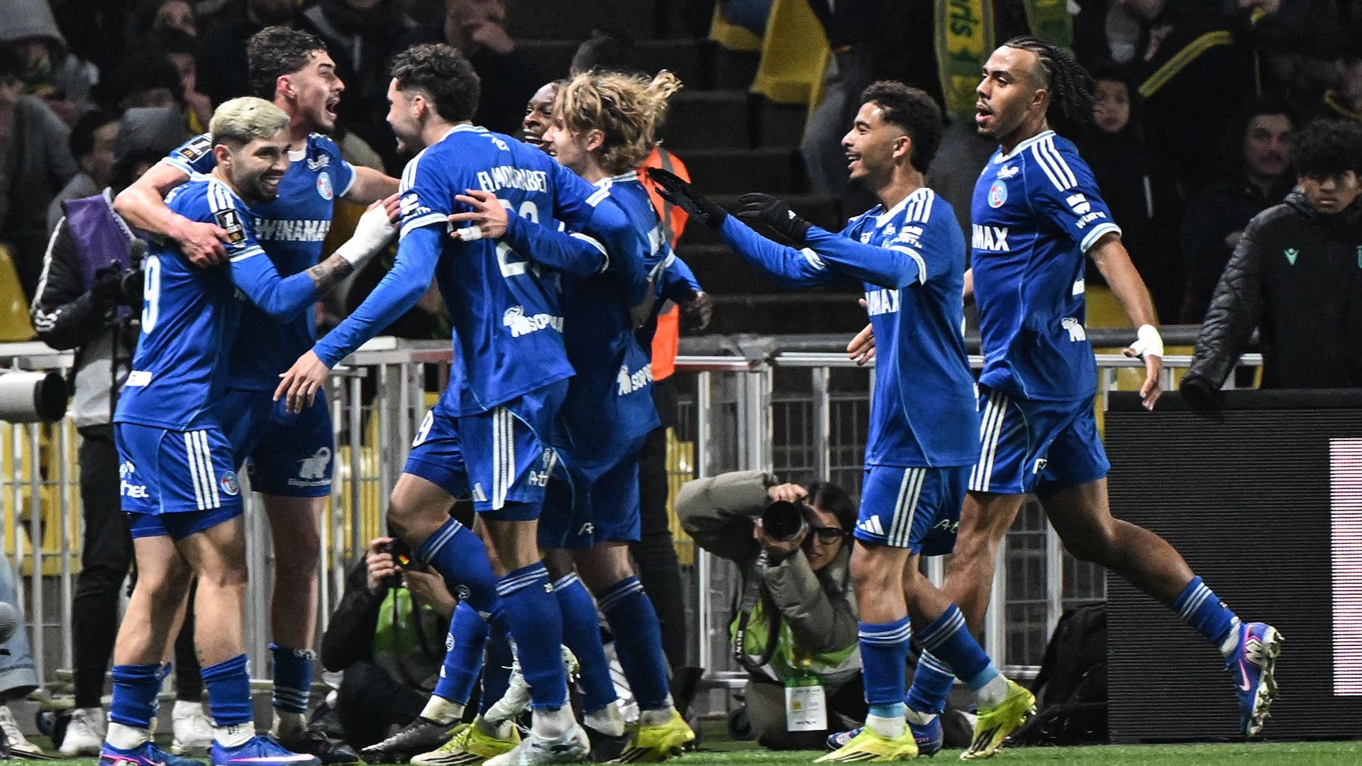 La remontada de Racing de Estrasburgo ante Nantes tuvo como figura a Joaquín Panichelli (AFP)