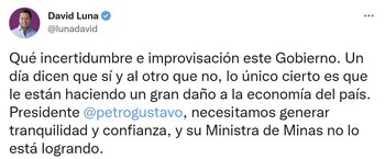 Ministra Irene Vélez aseguró que