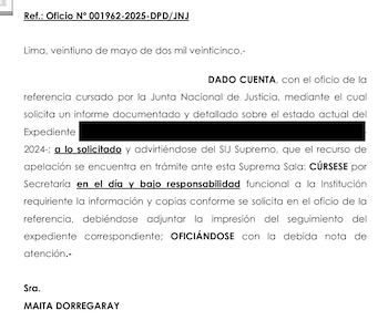 JNJ sabía que la fiscal había sido condenada en primera instancia.