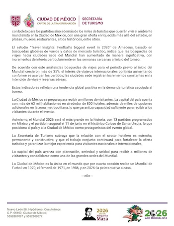 Turismo afirma que, contrario a