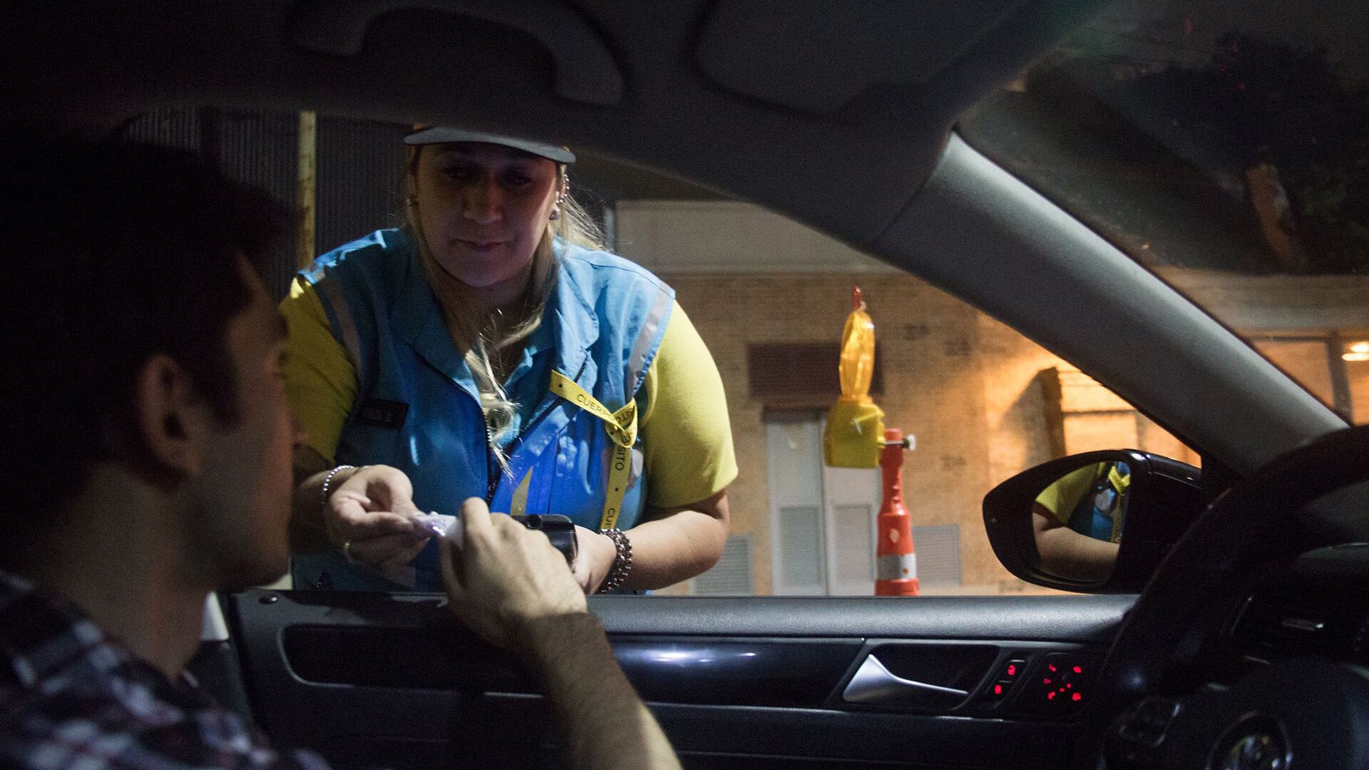 Un control de tránsito habitual en la Ciudad de Buenos Aires