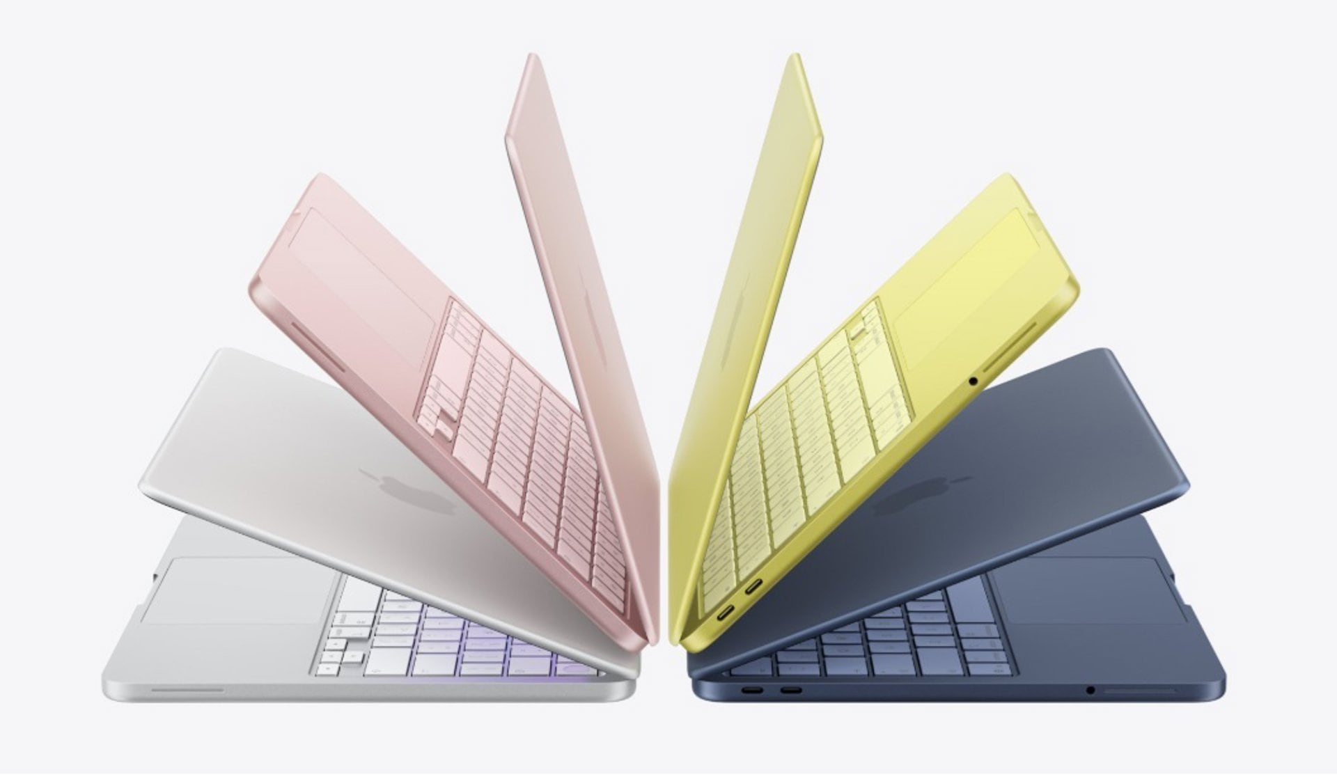 El MacBook Neo está disponible en una gama de colores vibrantes: plata, rosa nube, cítrico e índigo. APPLE