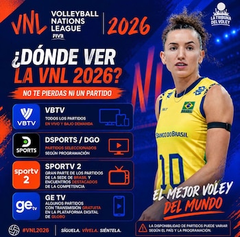 Los partidos de la Liga de Naciones de Vóley se transmitirán por VBTV.