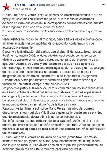 El comunicado de Fortín de