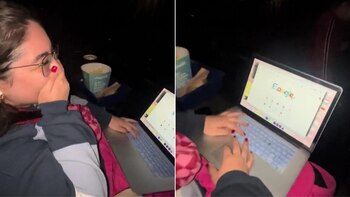 Una videollamada de trabajo en el cine se volvió viral. (TikTok)