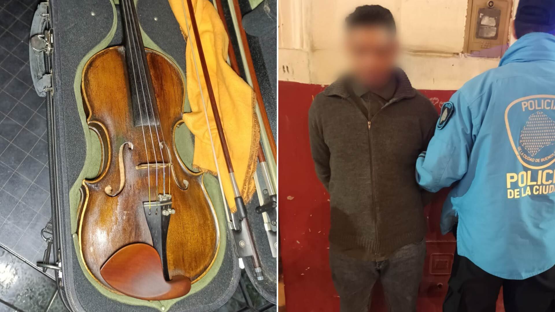 El instrumento luego de ser recuperado y el detenido