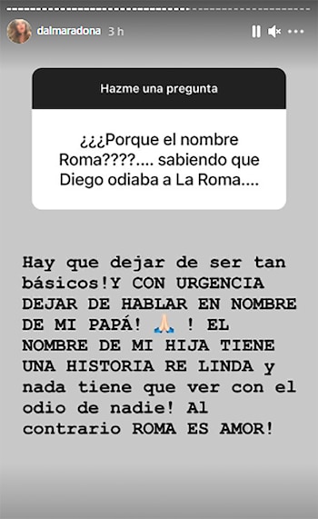 Dalma Maradona habló sobre el