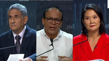 Roberto Sánchez, Keiko Fujimori y Mesías Guevara protagonizan tenso debate entre acusaciones y pocas propuestas