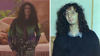 Giuliano Pianetti encarna a Fito Páez en uno de los episodios que reconstruye el ciclo televisivo donde Moria recibía a figuras de la cultura popular argentina