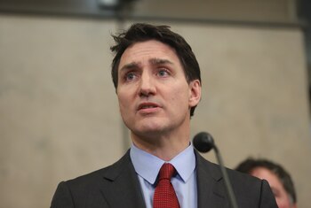 Canada's Prime Minister Justin Trudeau speaks during a press conference while responding to U.S. President Donald Trump's orders to impose 25% tariffs on Canadian imports, in Ottawa, Ontario, Canada February 1, 2025. REUTERS/Patrick Doyle