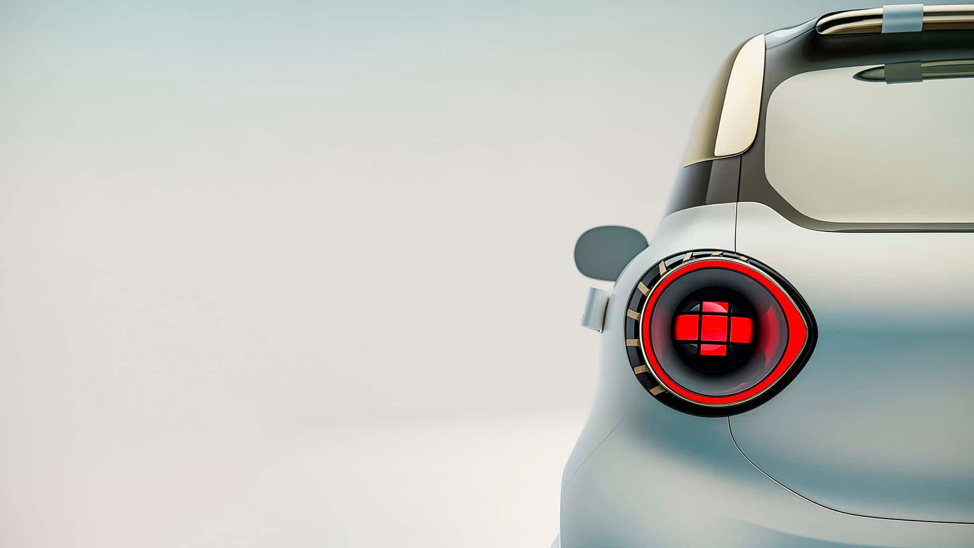 La ilustración oficial del nuevo Smart #2, con su distintivo faro trasero, muestra el diseño eléctrico que marcará su regreso al mercado europeo en octubre de 2026.