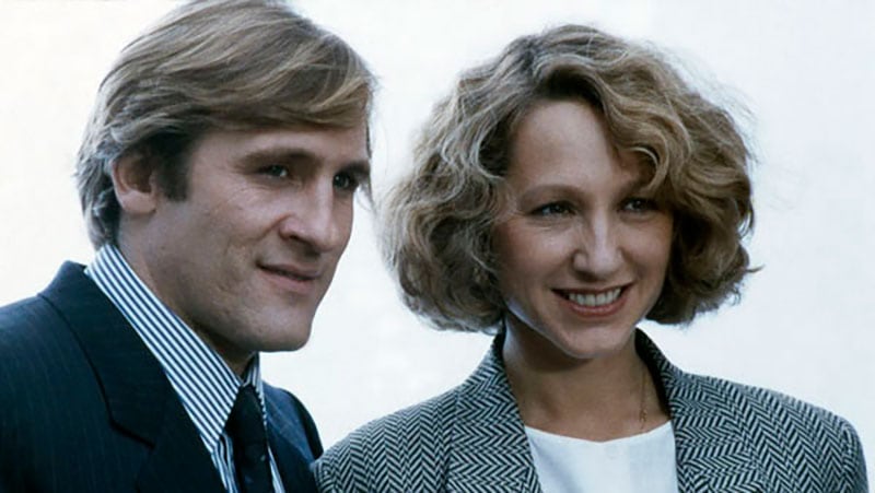 La actriz Nathalie Baye junto a Gérard Depardieu