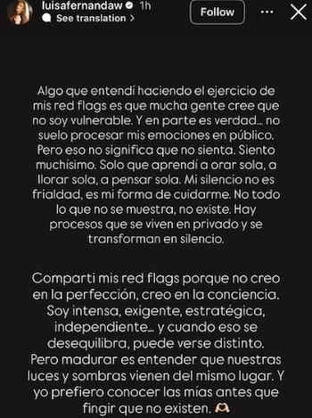 Luisa Fernanda W habló sobre