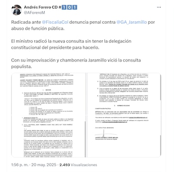 El congresista Andrés Forero radicó
