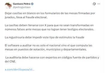 El presidente alertó presunto fraude