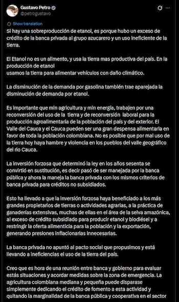 El presidente Gustavo Petro propone