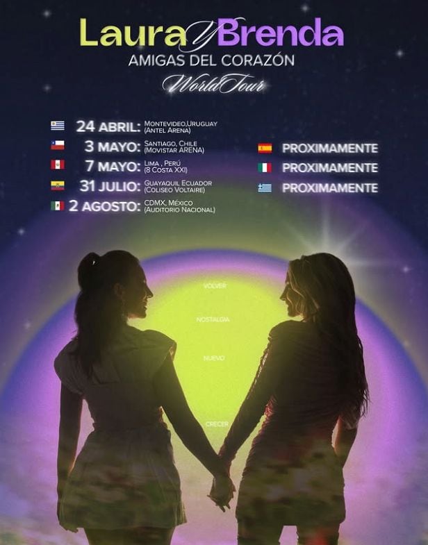 Brenda Asnicar y Laura Esquivel regresan a los escenarios con un show pensado para el público que creció con la historia de Patito Feo. (Instagram/lauraybrendaworldtour)