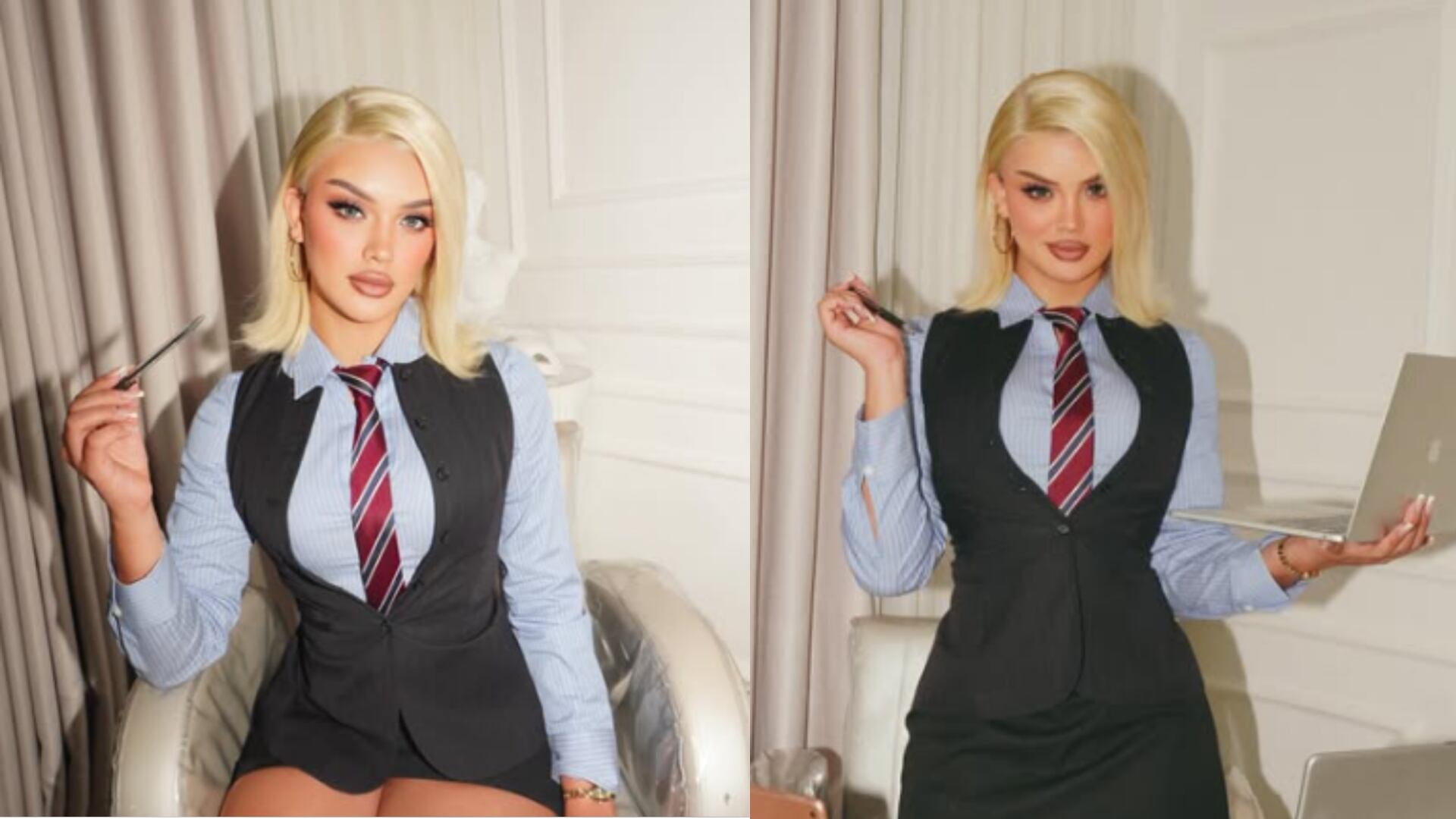 Ella es Samantha Correa, motivo que avivó la discordia entre Pirlo y Blessd - crédito SamCorrt/Instagram