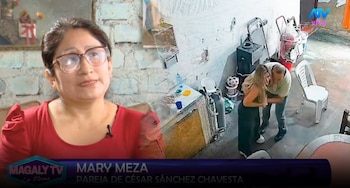 Naldy Saldaña negó romance con César Sánchez, pero su esposa responde con inesperada acusación. Captura: Magaly TV La Firme.