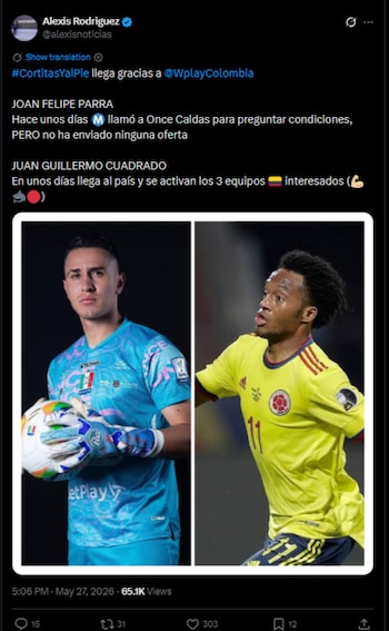 Juan Guillermo Cuadrado podría regresar al Fútbol Profesional Colombiano tras finalizar su contrato con el Pisa de Italia-crédito @alexisnoticias/X