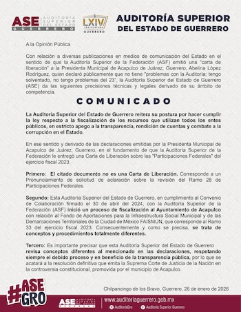 La Auditoría Superior del Estado