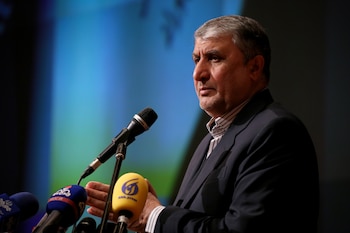 El jefe de la Organización de la Energía Atómica de Irán (OEAI), Mohamad Eslami, durante una rueda de prensa en diciembre de 2022. ROUZBEH FOULADI / ZUMA PRESS /