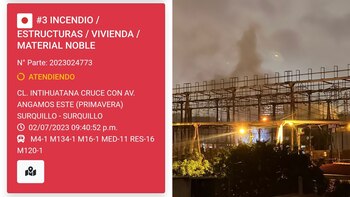 Incendio en Luz del Sur