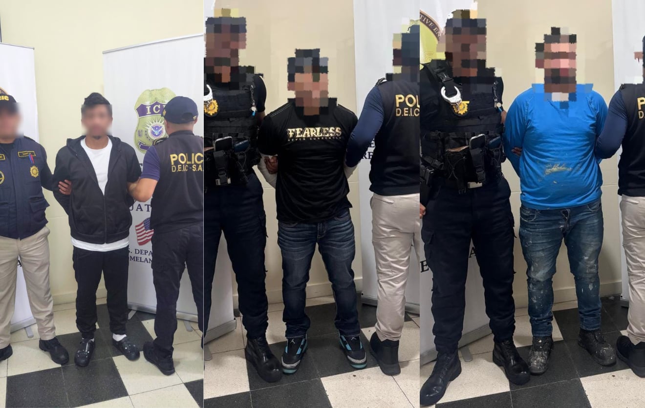 Guatemala también detuvo a tres deportados procedentes de Estados Unidos que eran requeridos por la justicia guatemalteca por extorsión, rebeldía y otros procesos. (PNC de Guatemala)