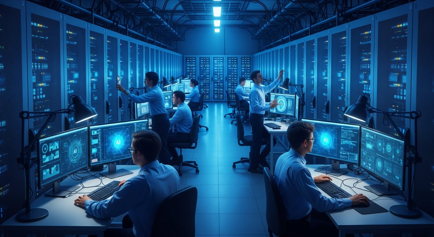 El crecimiento acelerado de los data centers exige cientos de miles de trabajadores calificados en puestos como carpinteros, electricistas y fontaneros. (Imagen Ilustrativa Infobae)