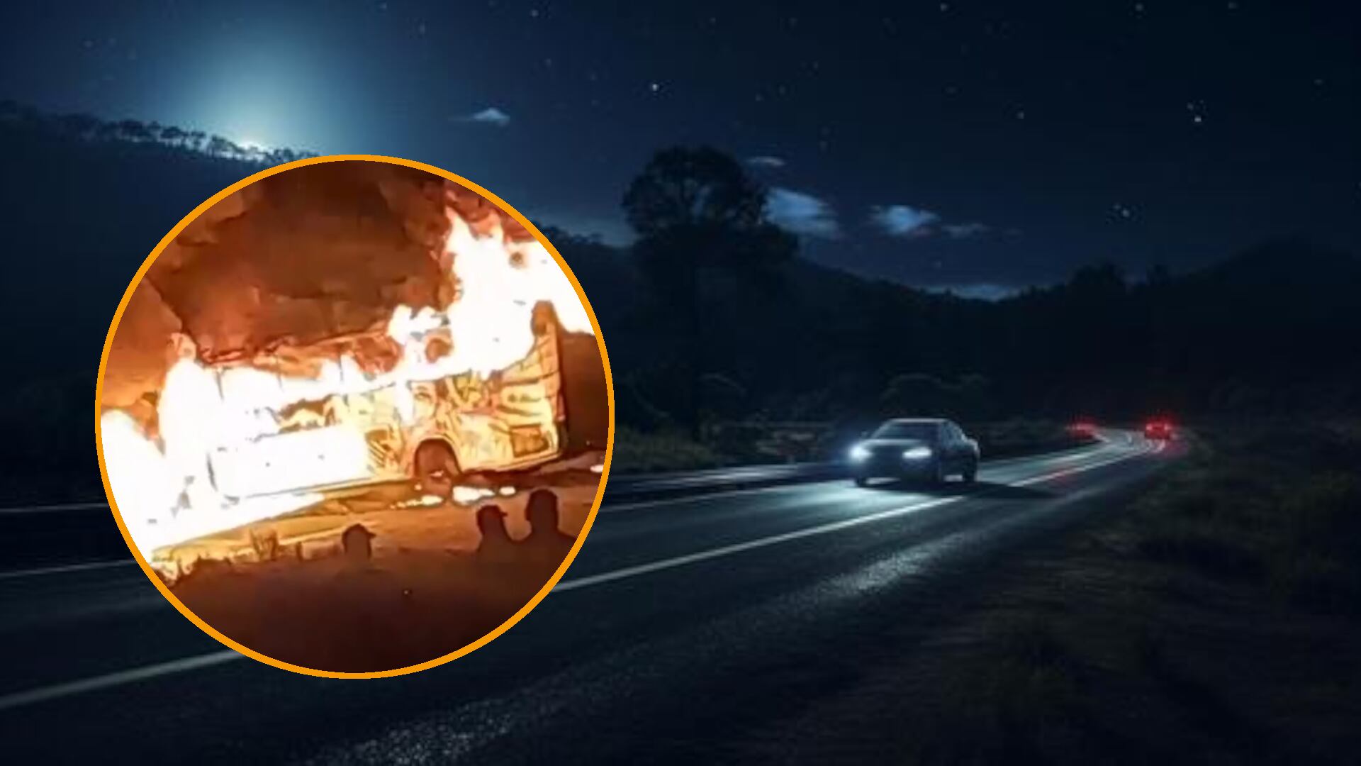 Bus que cubría la ruta pasto - Popayán terminó incinerado - crédito Infobae / Cuenta de Facebook El Amarillo del Transporte