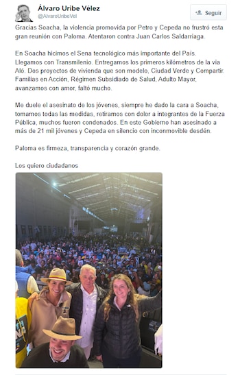 Álvaro Uribe Vélez se pronunció