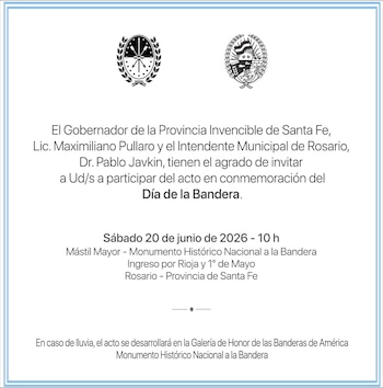 La invitación formal para el acto del Día de la Bandera