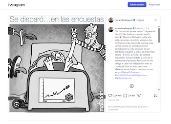 María Carolina Hoyos Turbay cuestionó la viñeta que el caricaturista Matador publicó tras el atentado contra Miguel Uribe Turbay - crédito @mcarolinahoyost/Instagram