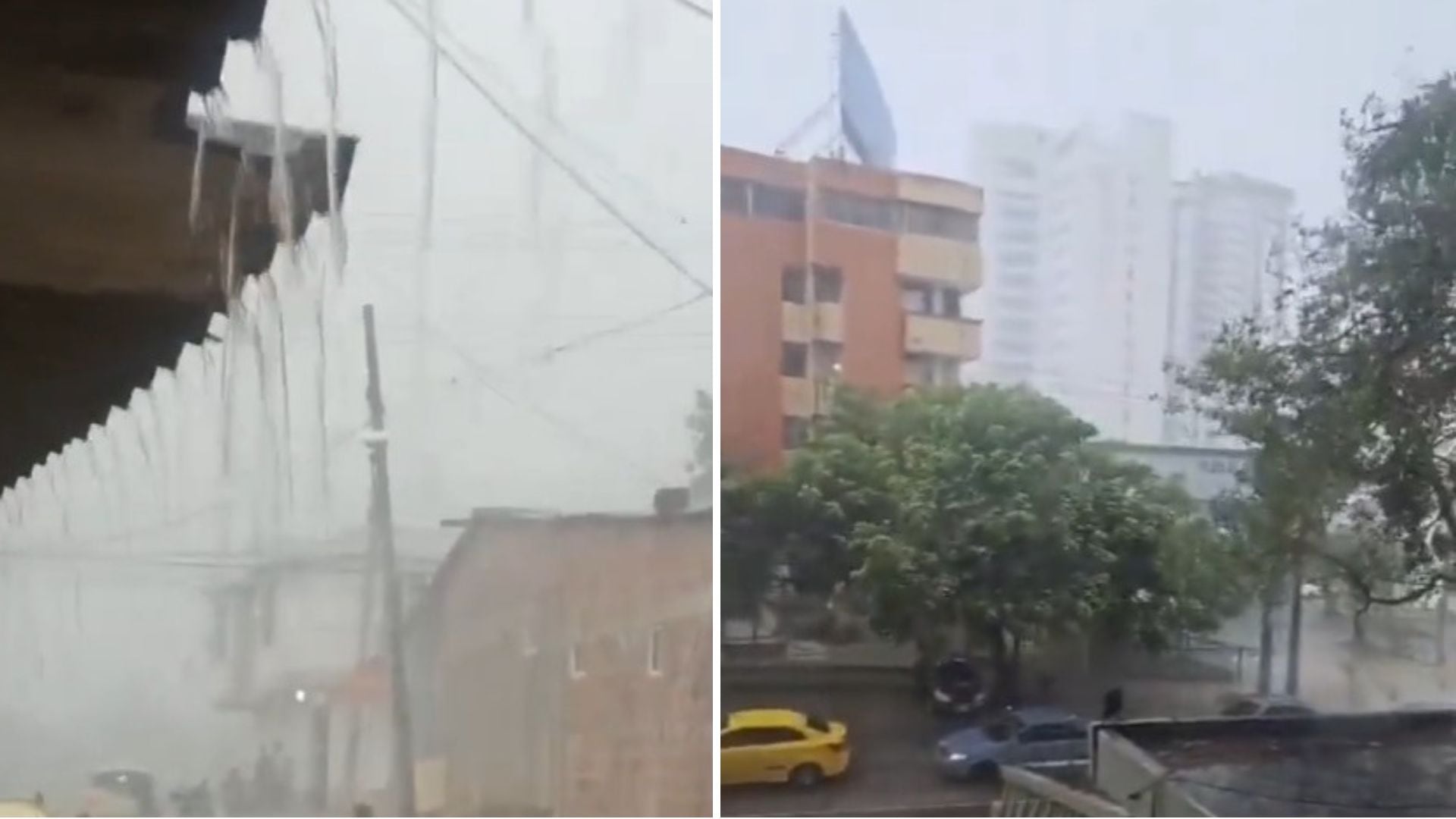 Barranquilla y su área metropolitana registraron precipitaciones torrenciales, inundaciones y caída de granizo tras temperaturas cercanas a 35 °C - crédito Captura de video