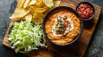 La combinación de frijoles, queso