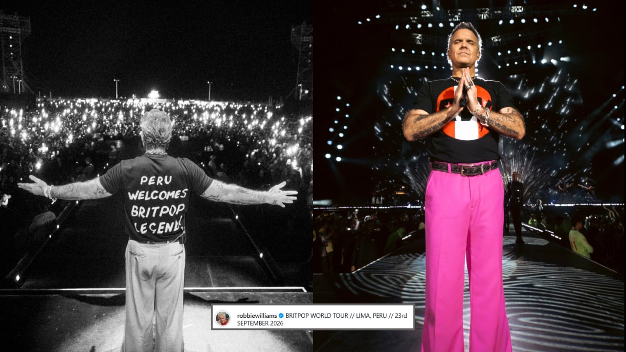 El cantante británico Robbie Williams actuó en el recinto Arena 1 de Lima durante su primera presentación en Perú, antes de la suspensión de su segundo show por la comuna local. (Instagram Robbie Williams)