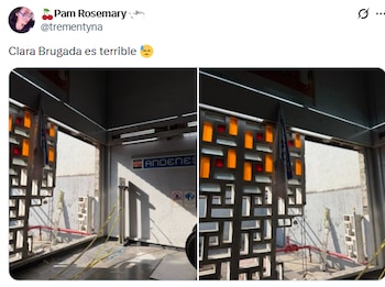 Una imagen muestra vitrales y