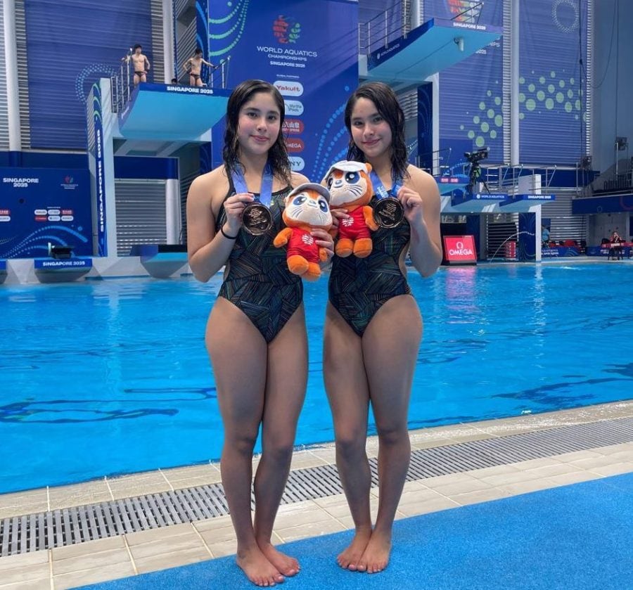 Las Gemelas Cueva fueron las principales protagonistas del Campeonato Mundial por México. (X @OlimpismoMex)