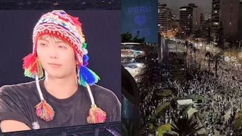 RM de BTS cuestionó los show de drones y punteros láser afuera de su hotel en Miraflores: “Es un acto no correcto”