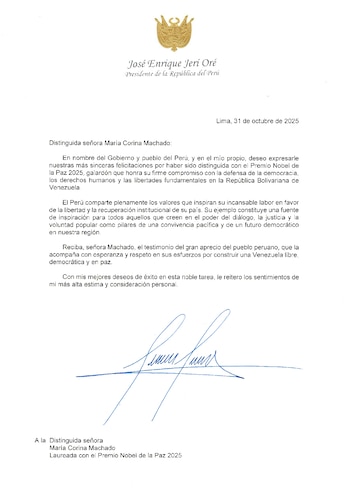 Carta de José Jería a