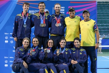 La delegación de tenis consiguió la medalla de plata tanto en la rama masculina como la femenina-crédito Comité Olímpico Colombiano