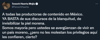 Tenoch Huerta arremetió contra las