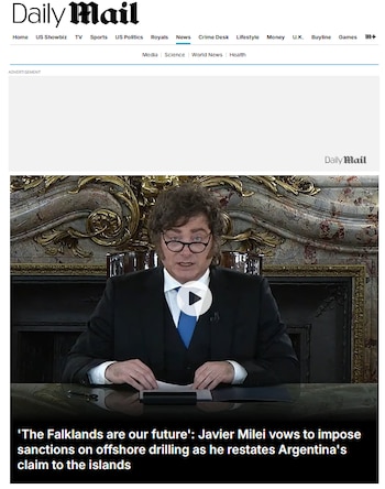 Daily mail también se refirió al discurso del mandatario argentino