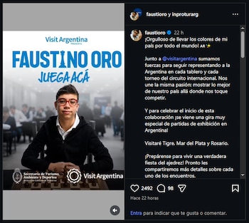 Faustino Oro encabezará una gira nacional