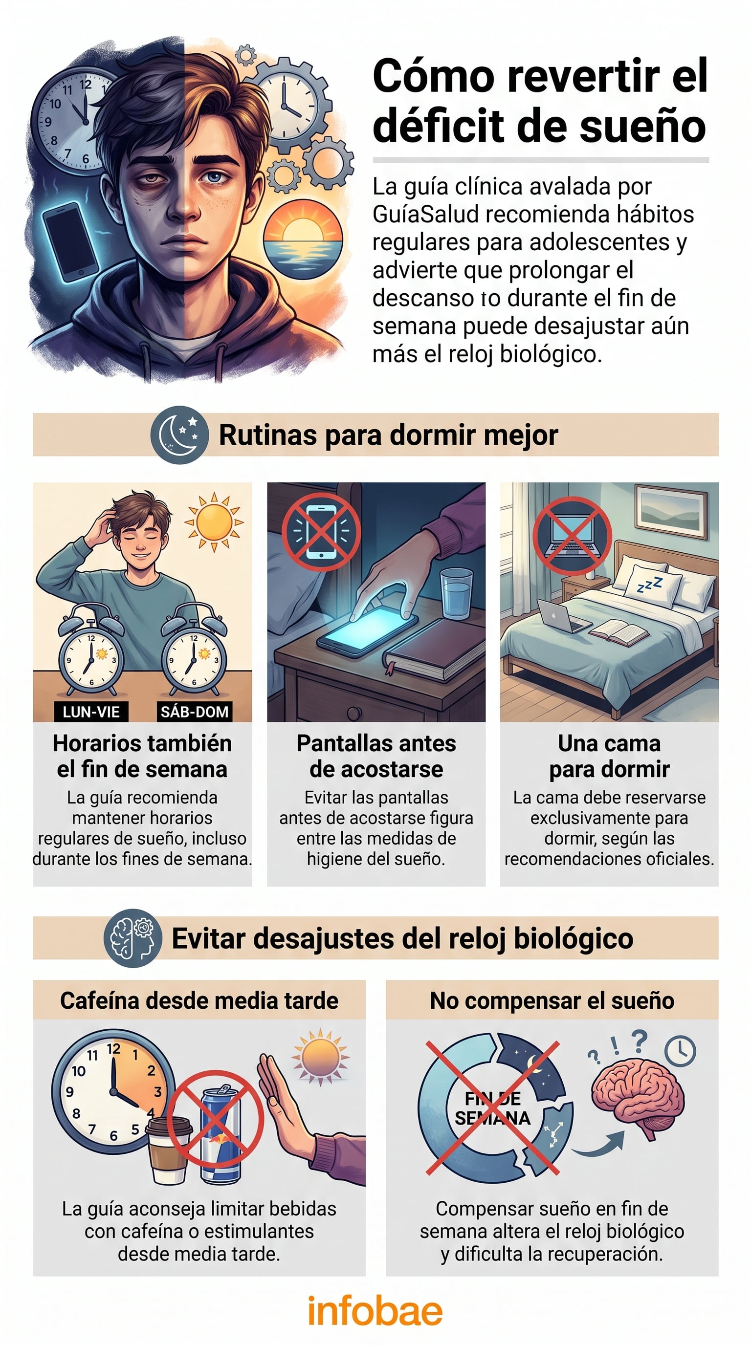 Guía de Práctica Clínica sobre Trastornos del Sueño en la Infancia y Adolescencia, avalada por el portal GuíaSalud del Sistema Nacional de Salud. (Imagen Ilustrativa Infobae)