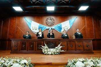 La Corte de Constitucionalidad escuchó el pedido para revocar su arresto domiciliario y no fijó plazo para resolver si seguirá con libertad condicionada (Foto cortesía Corte de Constitucionalidad)