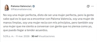 Paloma Valencia reafirmó su compromiso